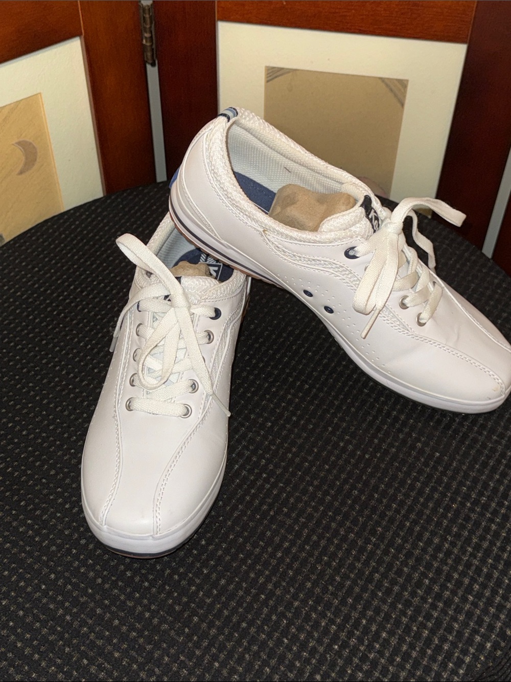 Keds White Lace-Up Low-Top Leather Sneakers